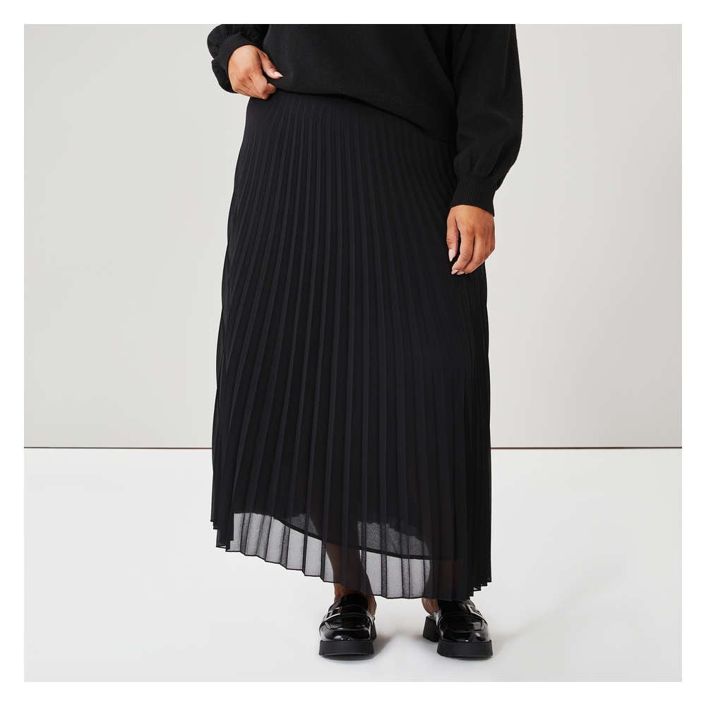 Knife pleated maxi skirt best sale